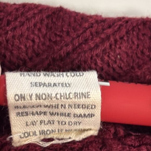 New women’s Ultra Flirt open cardi burgundy long sweater open weave size Large - Picture 7 of 7